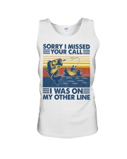 Fishing Sorry I Missed Your Call Unisex Tank tile
