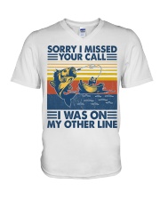 Fishing Sorry I Missed Your Call V-Neck T-Shirt tile