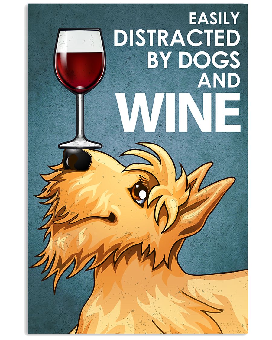 Dog Scottish Terrier And Wine 16x24 Poster