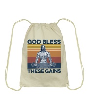 Gym God Bless There Gains Drawstring Bag tile
