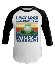 Animal I May Look Grumpy Baseball Tee tile