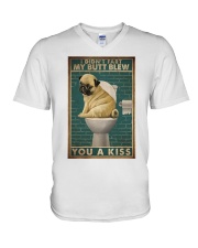 Dog Pug You A Kiss V-Neck T-Shirt tile