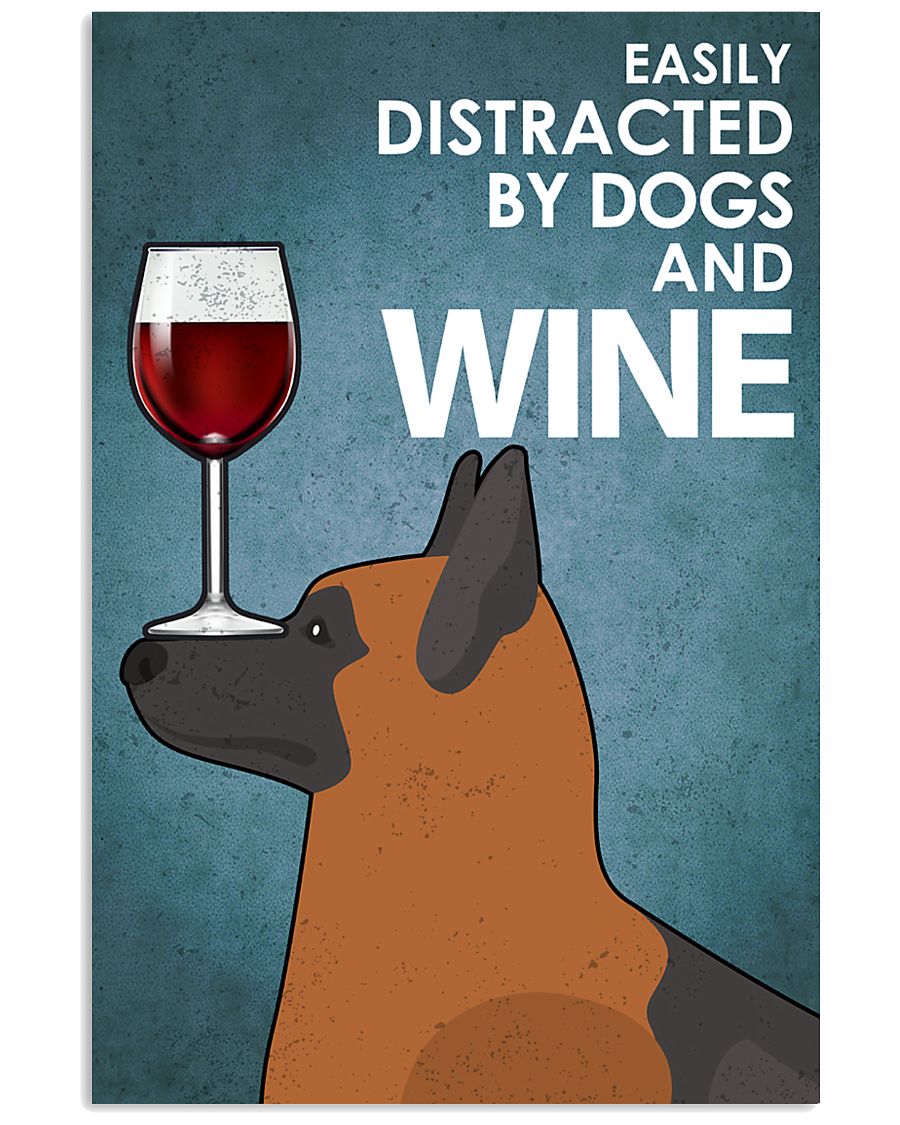 Dog K9 And Wine 16x24 Poster