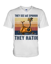 Fitness They See Me Spinnin V-Neck T-Shirt tile