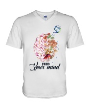 Mushroom Feed Your Mind V-Neck T-Shirt tile