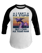 Hairdresser I Can't Fix Stupid Baseball Tee tile