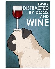 Dog Pug And Wine 16x24 Poster front