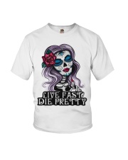 Skull Live Fast Die Pretty Youth T-Shirt tile