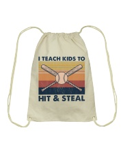 Baseball I Teach Kiss To Hit And Steal Drawstring Bag tile