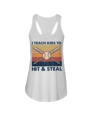 Baseball I Teach Kiss To Hit And Steal Ladies Flowy Tank tile
