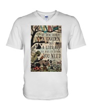 Garden And A Library V-Neck T-Shirt tile