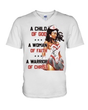 Nurse A Child Of God V-Neck T-Shirt tile