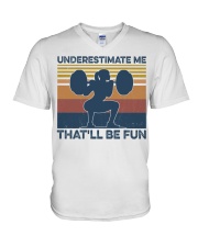 Gym That'll Be Fun V-Neck T-Shirt tile