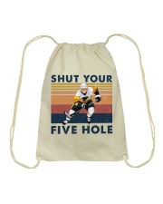 Hockey Shut Your Five Hole Drawstring Bag tile