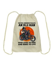 Biker Never Underestimate An Old Man Drawstring Bag tile
