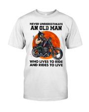 Biker Never Underestimate An Old Man Classic T-Shirt tile