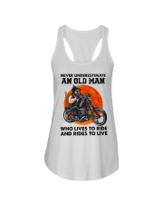 Biker Never Underestimate An Old Man Ladies Flowy Tank tile