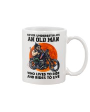 Biker Never Underestimate An Old Man Mug tile