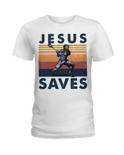 Lacrosse Jesus Saves Ladies T-Shirt tile