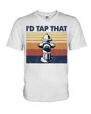 Firefighter I'd Tap That 2 V-Neck T-Shirt tile
