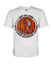 Mushroom Get In Loser V-Neck T-Shirt tile