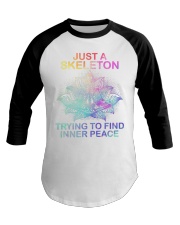 Skull Just A Skeleton Baseball Tee tile