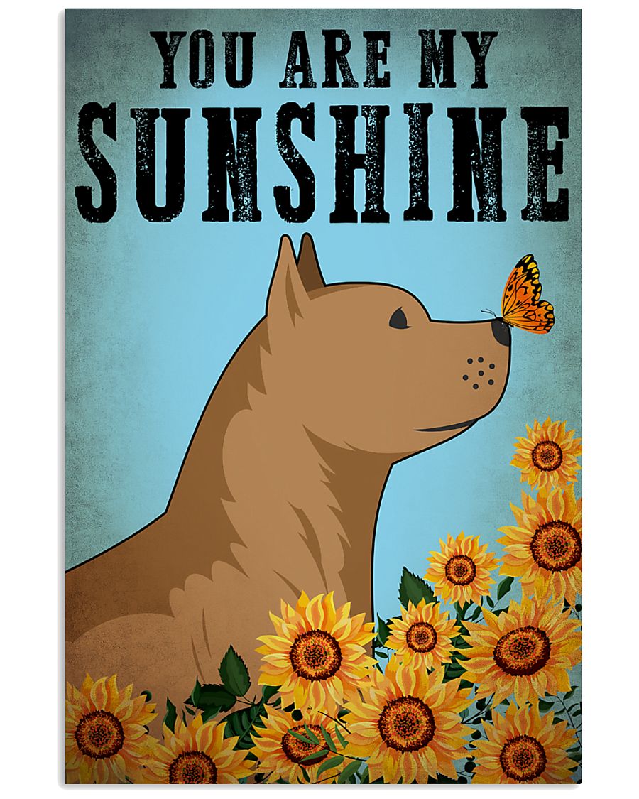 Dog Pitbull You Are My Sunshine 16x24 Poster