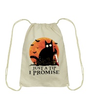 Cat Just A Tip I Promise Drawstring Bag tile