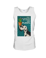 Dog Schnauzer And Plants Unisex Tank tile