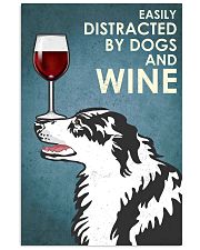 Dog Border Collie And Wine 16x24 Poster front
