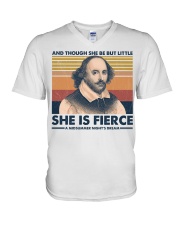 Book She Is Fierce V-Neck T-Shirt tile