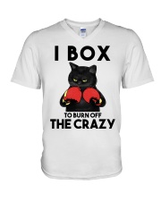 Boxing I Box To Burn Off The Crazy V-Neck T-Shirt tile