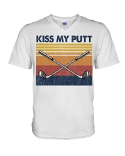 Golf Kiss My putt V-Neck T-Shirt tile