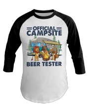 Camping Official Campsite Beer Tester Baseball Tee tile