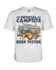 Camping Official Campsite Beer Tester V-Neck T-Shirt tile