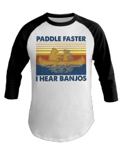 Camping Paddle Faster Baseball Tee tile
