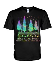 Hippie Take A Sad Song V-Neck T-Shirt tile