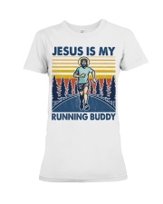 Running Jesus Is My Running Buddy Premium Fit Ladies Tee tile
