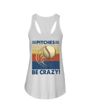 Baseball Pitches be Crazy Ladies Flowy Tank tile