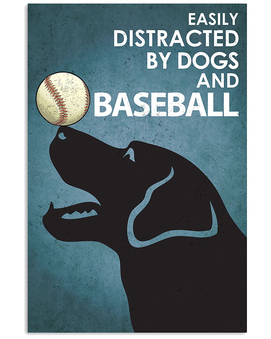 Dog Labrador And Baseball 16x24 Poster