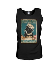 Cat Stay Safe Eat Cake Unisex Tank tile