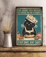 Cat Stay Safe Eat Cake 16x24 Poster lifestyle-poster-3