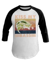 Fishing Kiss My bass Baseball Tee tile