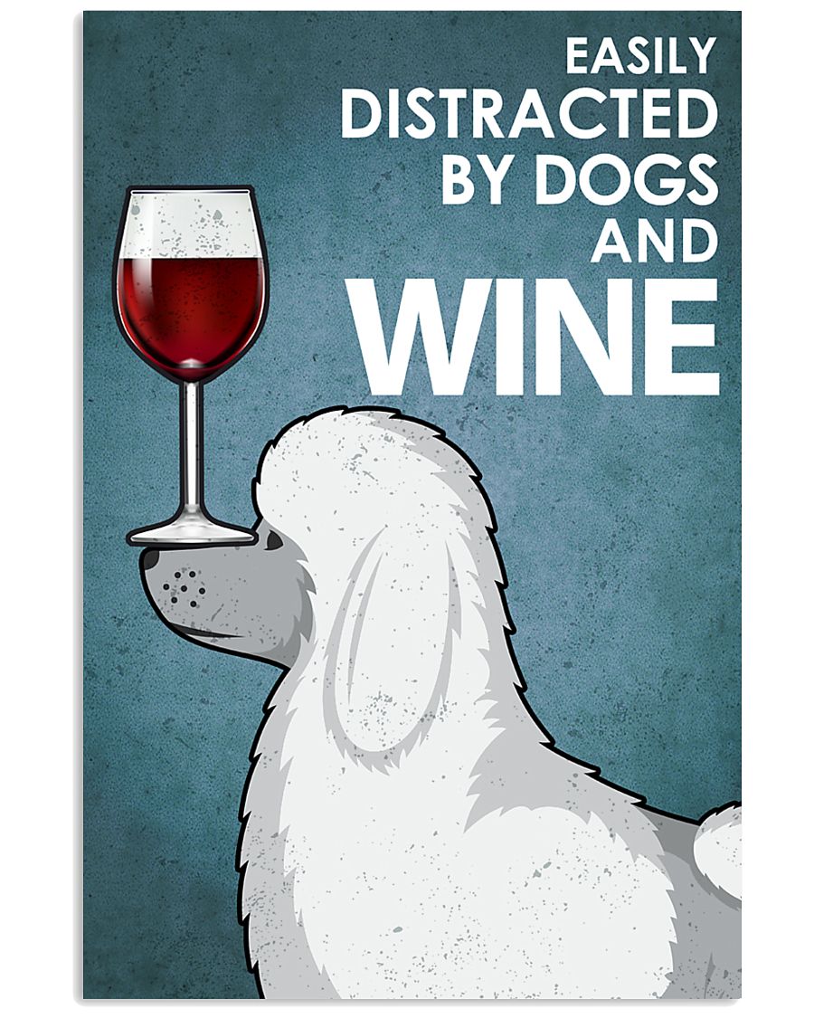 Dog poodle And Wine 2 16x24 Poster