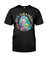 80s retro Ben Franklin drinking beer Premium Fit Mens Tee tile