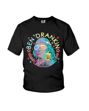80s retro Ben Franklin drinking beer Youth T-Shirt tile