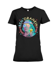 80s retro Ben Franklin drinking beer Premium Fit Ladies Tee tile