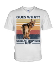 German shepherd guess what German Shepherd butt V-Neck T-Shirt tile