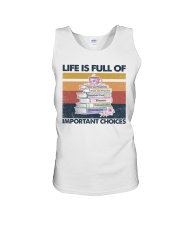 Reader Life Is Full Of Important Choices Unisex Tank tile