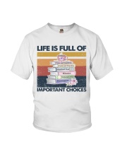 Reader Life Is Full Of Important Choices Youth T-Shirt tile
